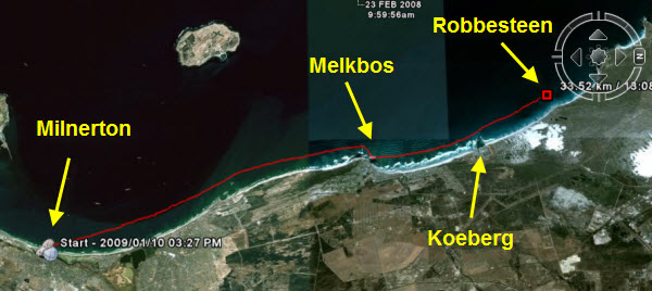 Milnterton to Melkbos - GPS Track